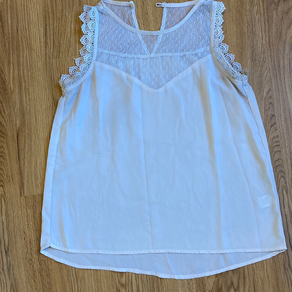 Sheer lacy cream top
